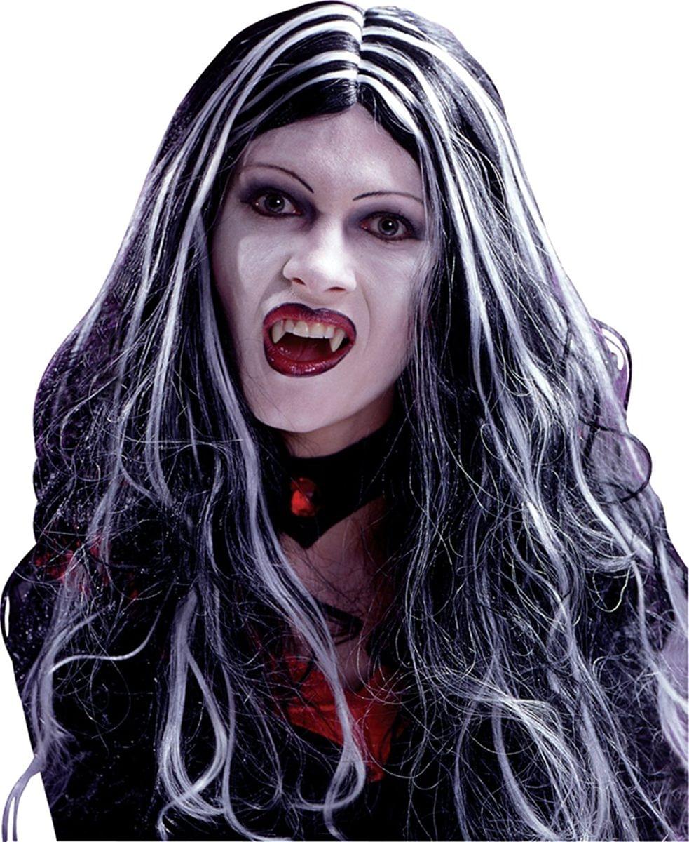 Long Curly Wig - Black & White
