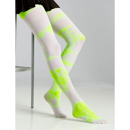 Green/White Tie Dye Tights