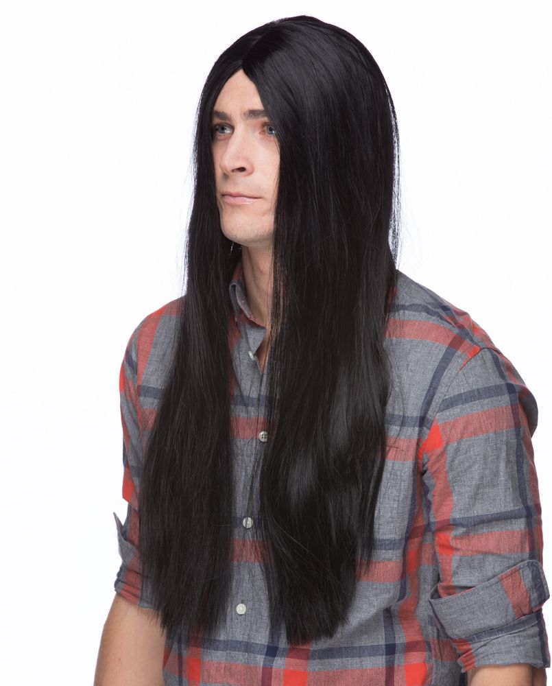 26" Parted Black Wig