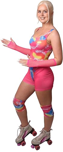 80's Pink Doll Beach Rollerblading Suit - S