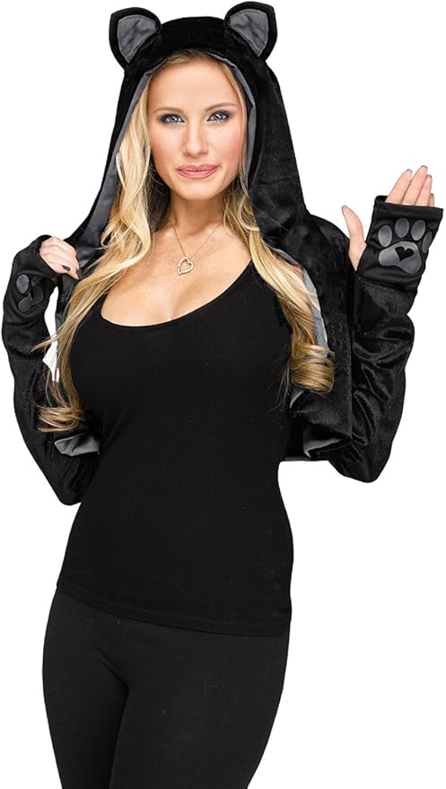 Grey Cat Hooded Shrug - M/L
