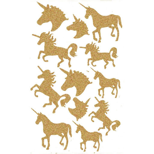 DIAMOND STICKERS AUTOCOLLANTS GOLD UNICORN