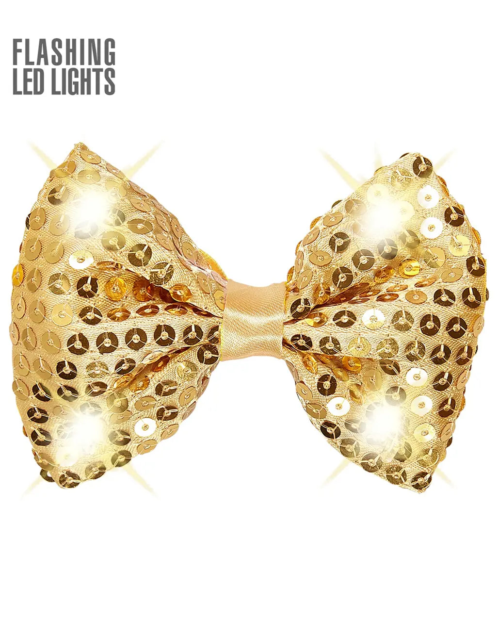 LIGHT UP SEQUIN BOW TIE GOLD
