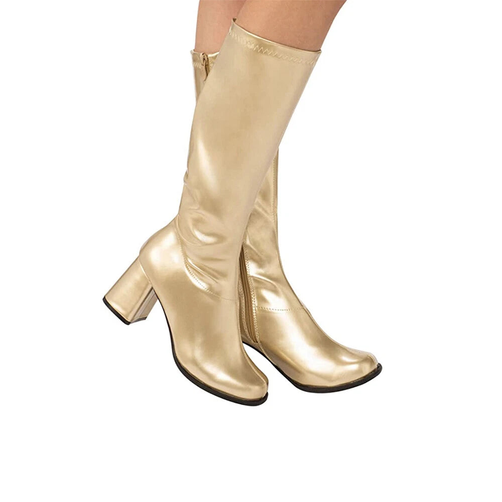 Gold GoGo Boots Size 8