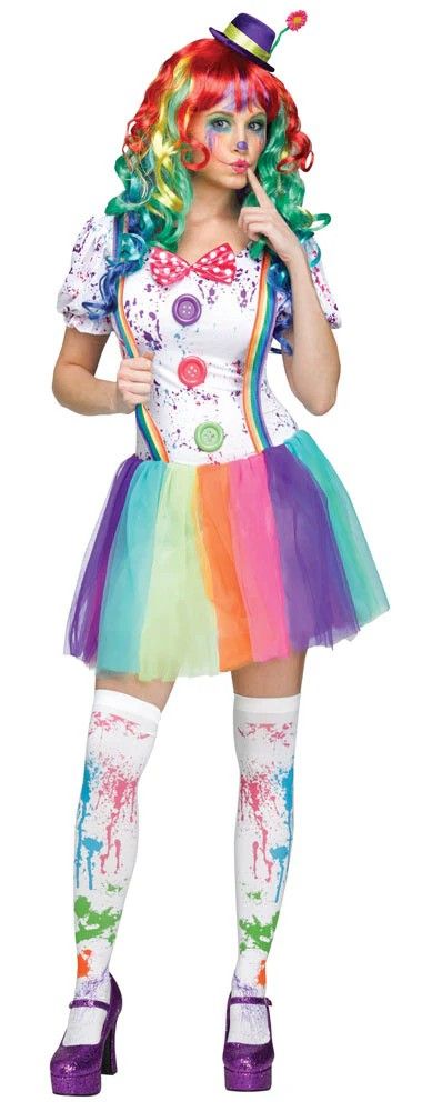 Crazy Color Clown Adult - S/M
