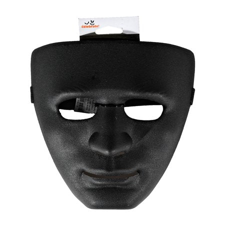 Blank Face Plastic Mask - Black