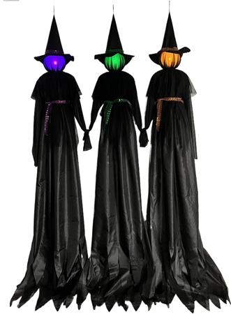 Hanging Light-Up Witch Ghost 7'