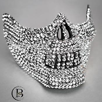 Diamante Half Face Skull