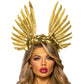 GOLDEN FLORAL AND FEATHER HEADBAND