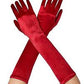 Long Red Satin Gloves
